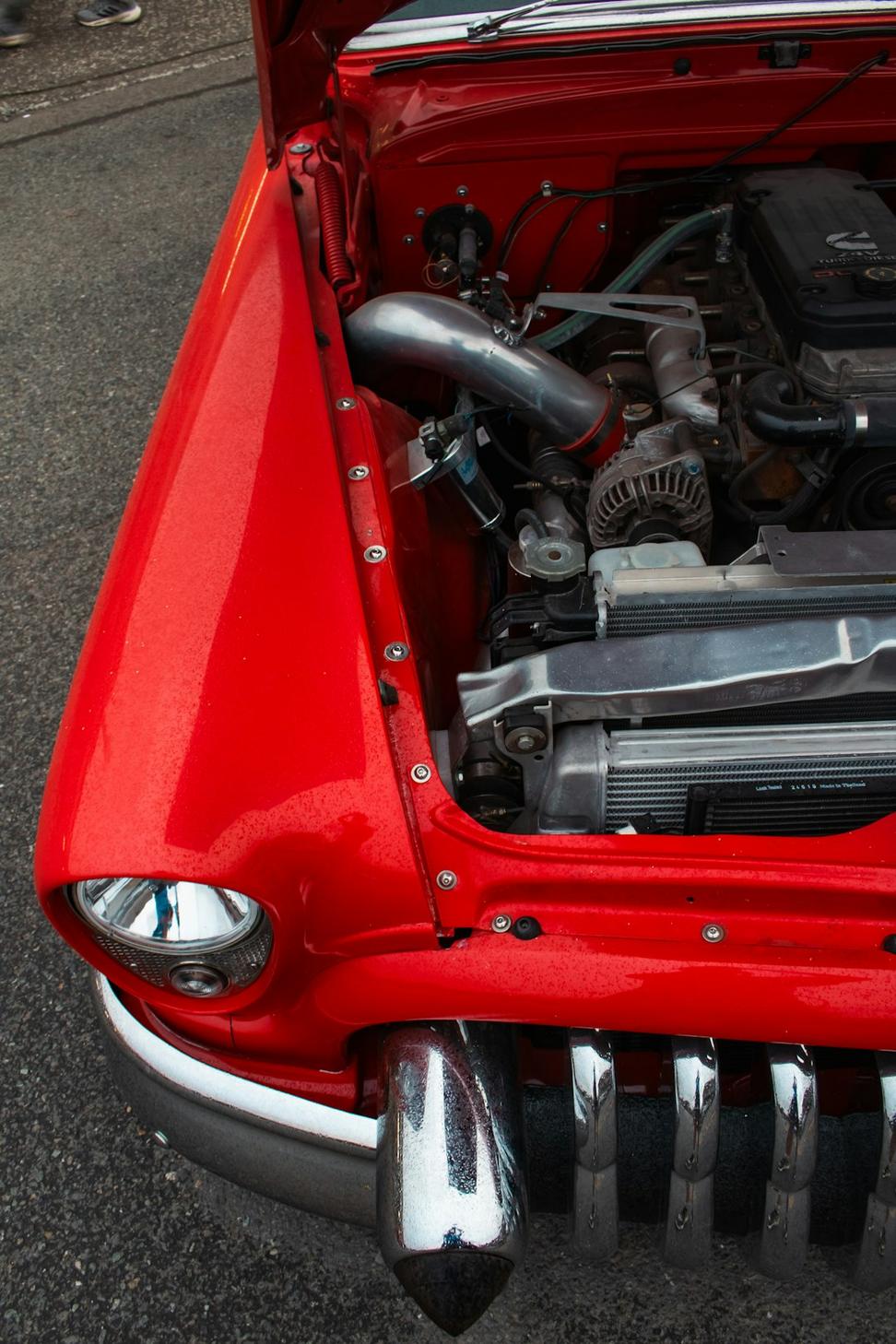 Vintage car engine bay